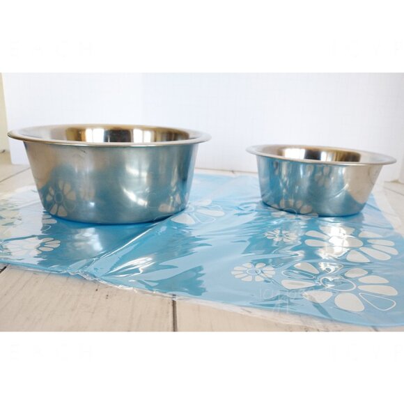 Stainless Steel Pet Bowls with Silicone Mat Cat Dog Small Animal Food and Water - Picture 3 of 10